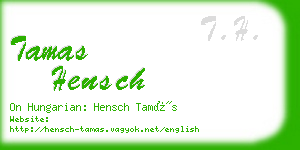 tamas hensch business card